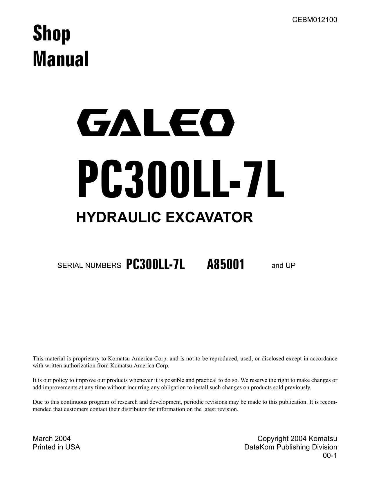 PC300LL-7L Shop Manual
